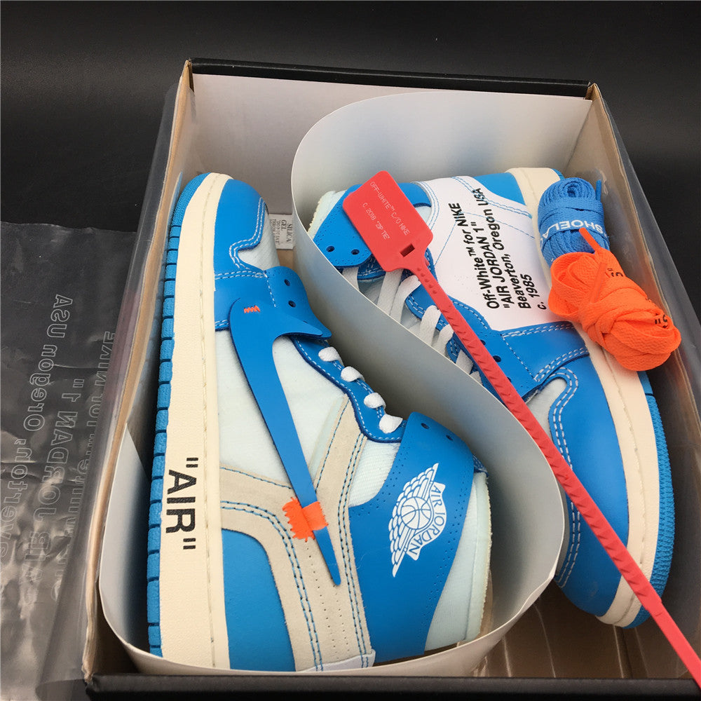 Jordan 1 Retro High Off White University Blue SneakersForKicks
